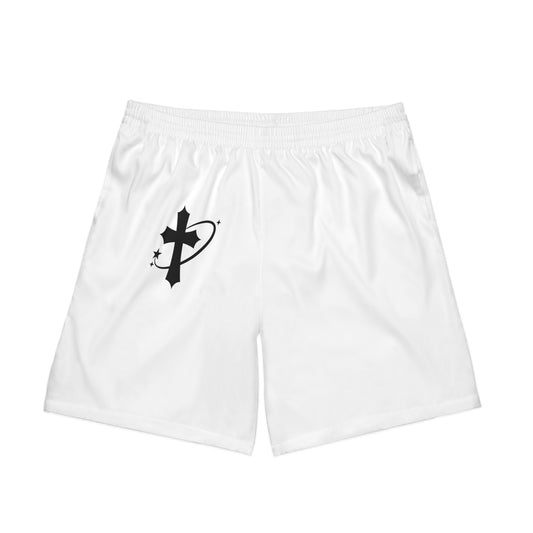 Men's Elastic Beach Shorts with Cross & Star Design